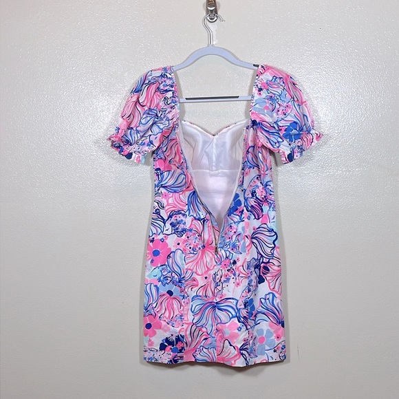 Lilly Pulitzer Prosecco Pink Keisha Stretch Colorful Floral Dress 00 - Picture 3 of 8